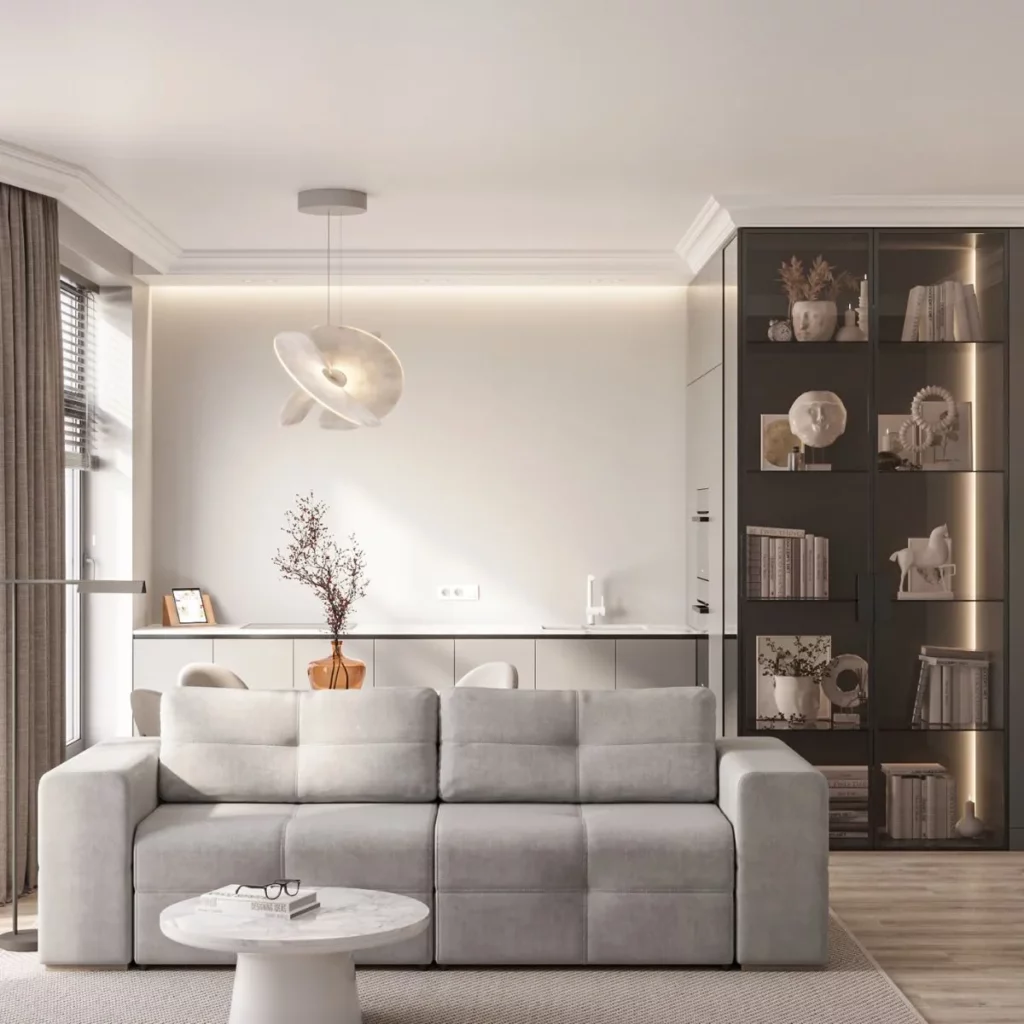 Aranżacja - pokój dzienny z sofą rozkładaną