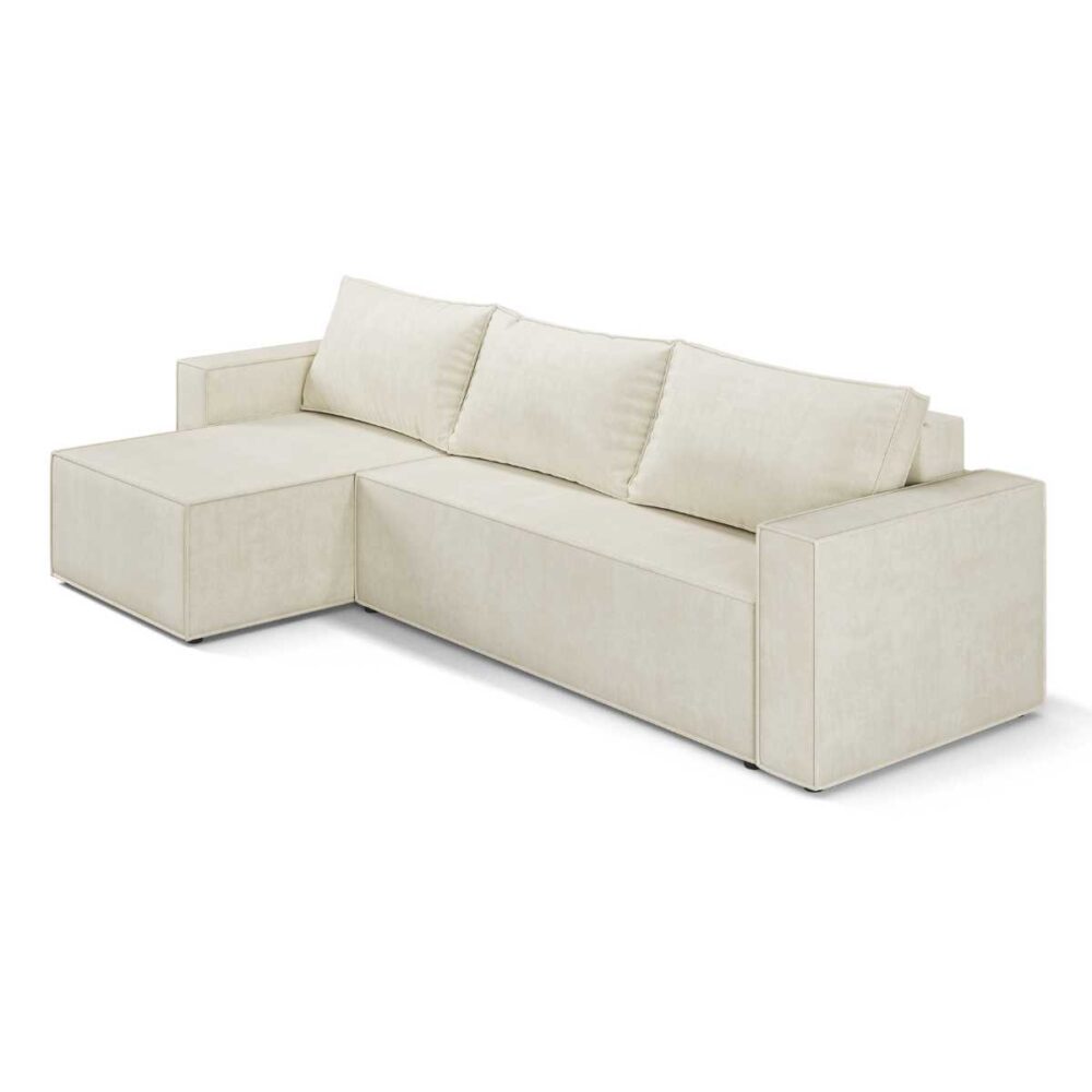 Rozkładana sofa narożna California z funkcją spania - beżowa