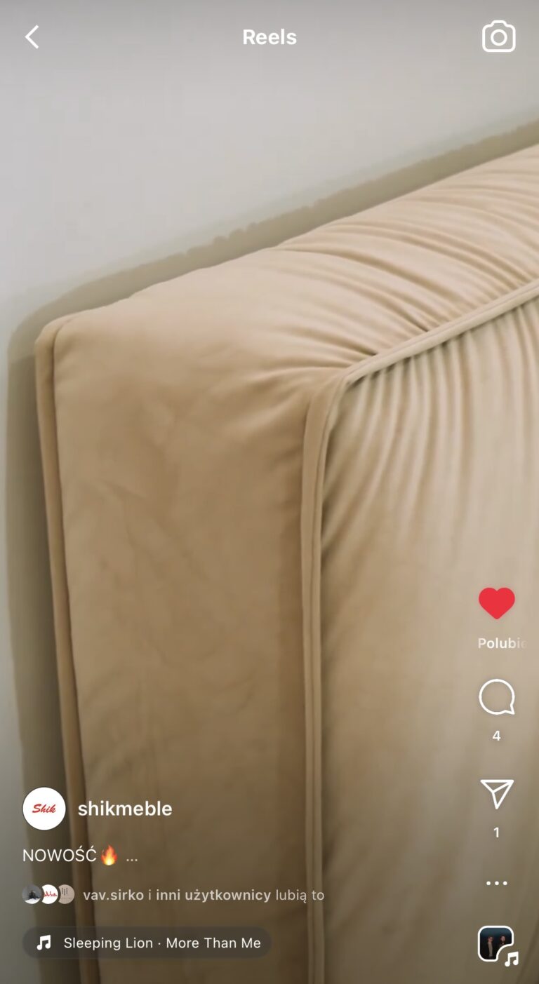 Post Instagram z łóżkiem tapicerowanym z pojemnikiem Resoft