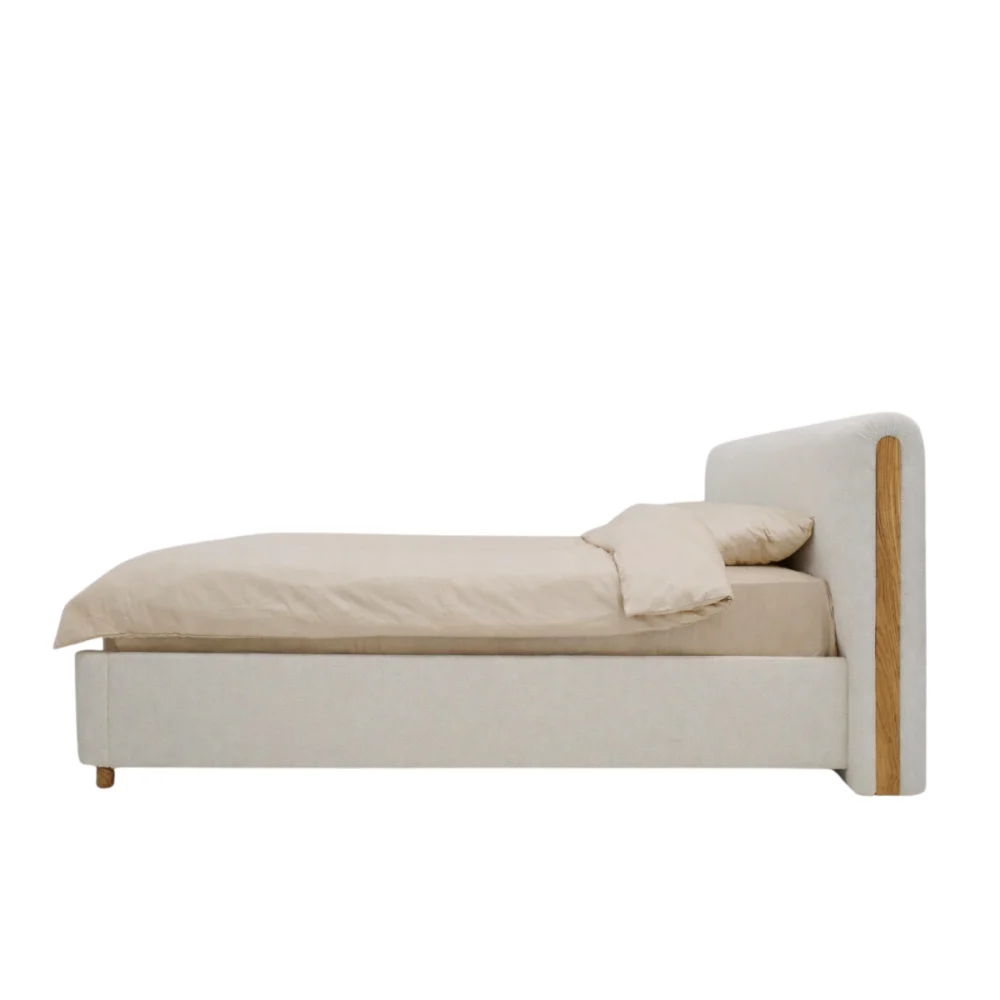 Łóżko do sypialni Boho z pojemnikiem