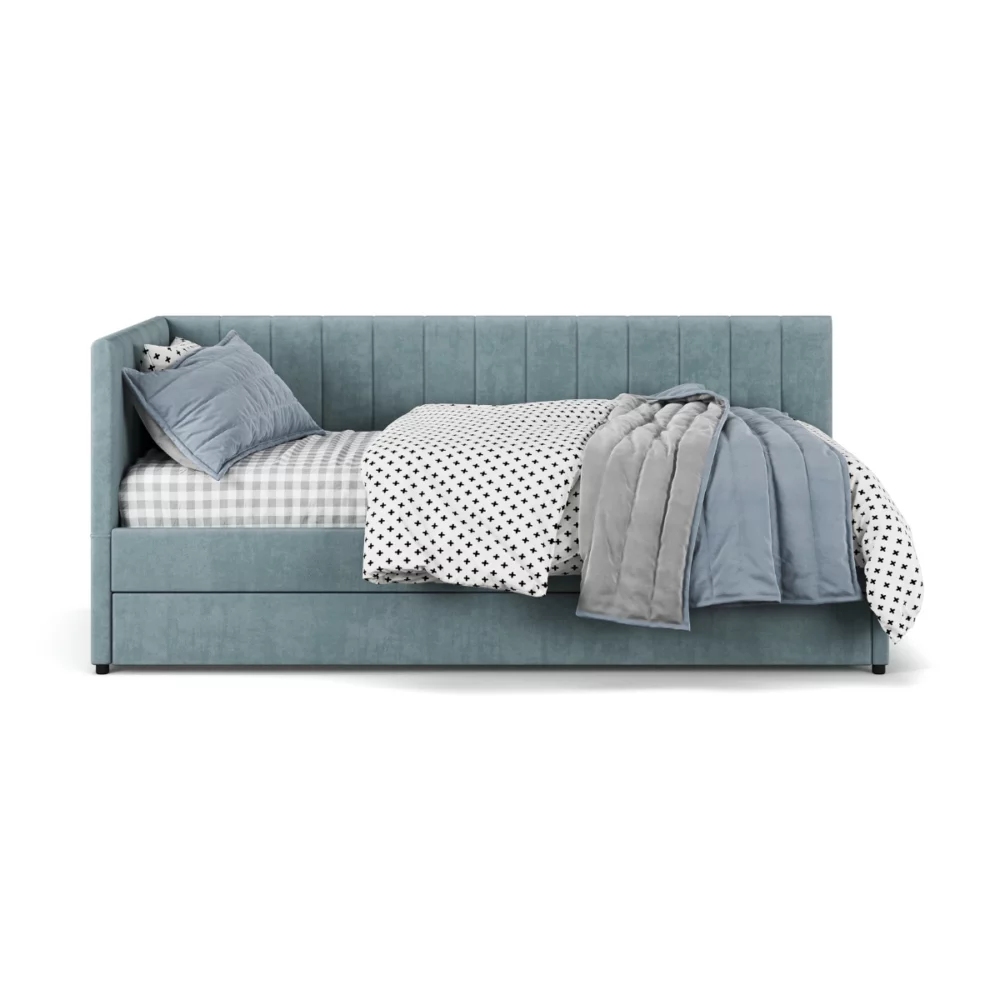 Minimalistyczne łóżko dziecięce Baffy, narożne