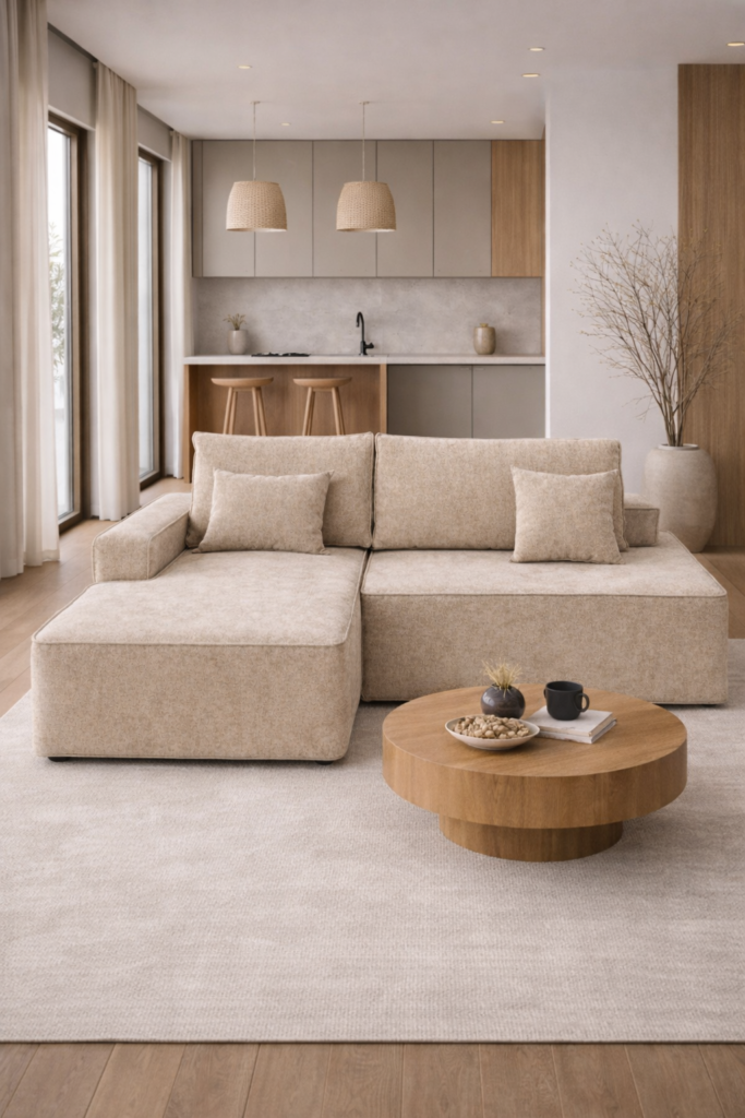 Narożnik beżowy do salonu Prime